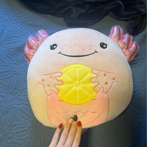 Squishmallows Pink and Yellow Axolotl Stuffed Animal